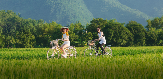 Khách Sạn Mai Châu Logde - bycicle ride - rice field